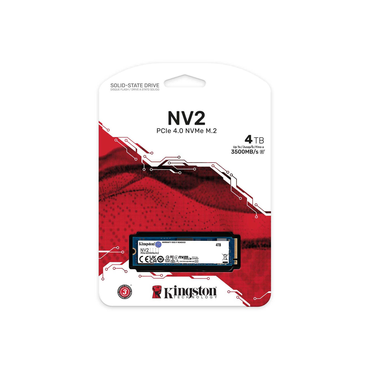Kingston 4TB NV2 M.2 2280 PCIe 4.0 x4 NVMe SSD | SNV2S/4000G