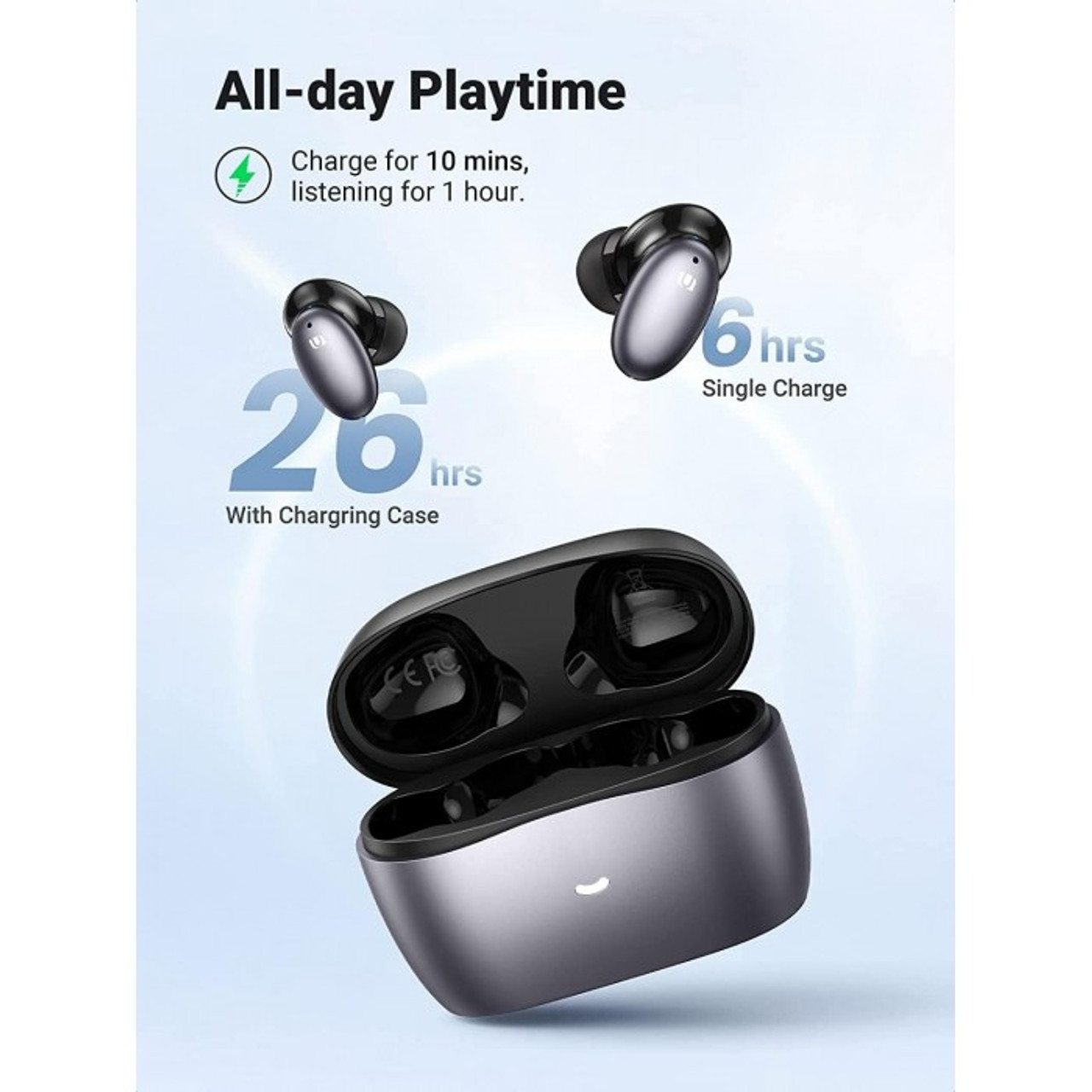 UGREEN HiTune X6 Hybrid Active Noise Cancelling Wireless Stereo Earbuds  with 6 Mics Clear Calls, Deep Bass | 90242| AYOUB COMPUTERS | LEBANON