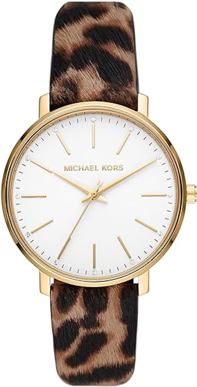 Michael kors leather deals band women's watch