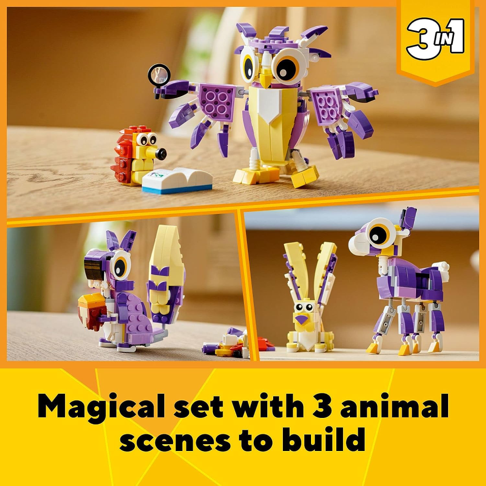 LEGO Creator 3in1 Fantasy Forest Creatures Building Blocks Toy Set ...