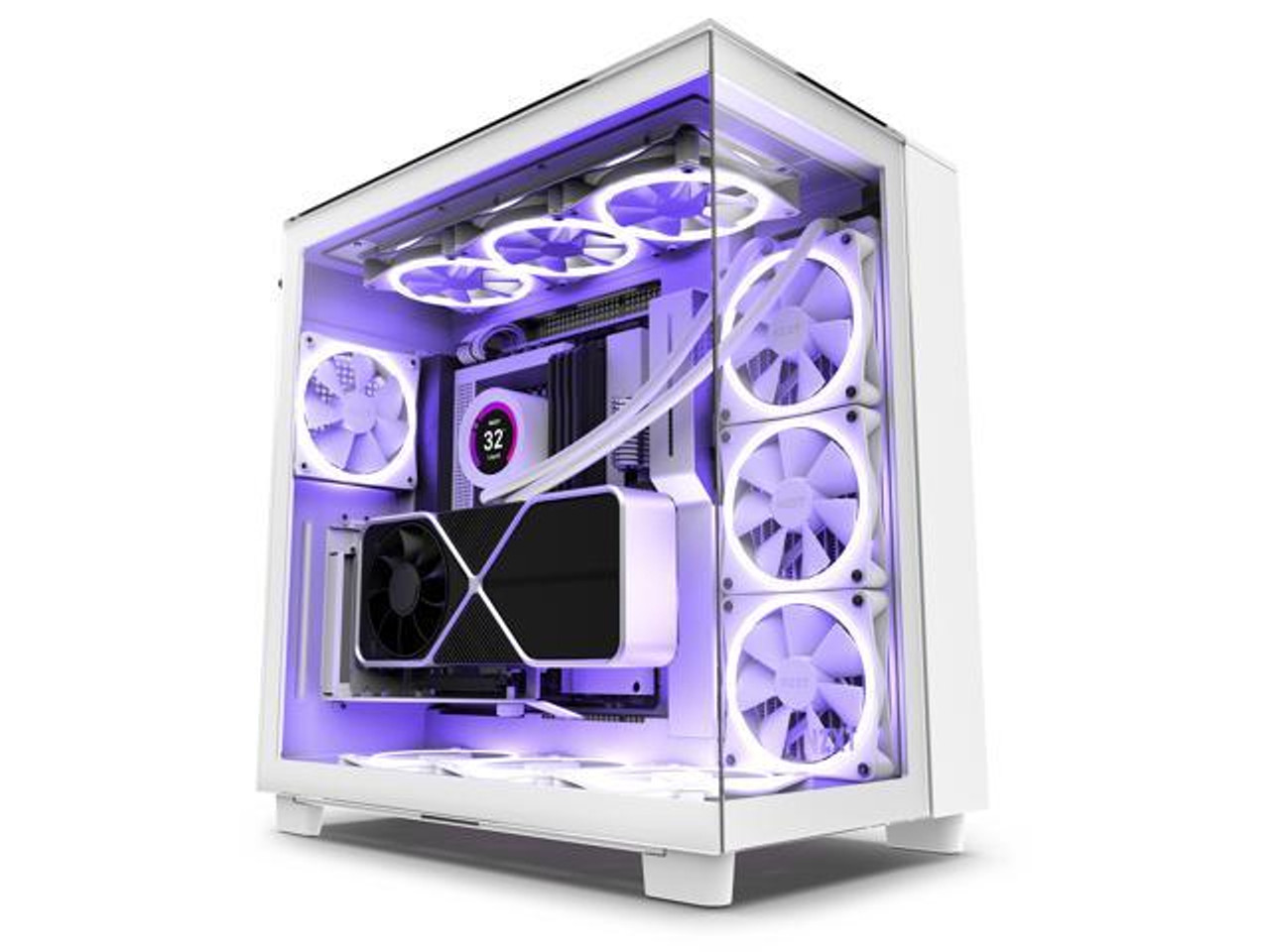 NZXT H9 Elite Edition ATX Mid Tower Chassis All White Color, CM-H91EW-01, AYOUB COMPUTERS