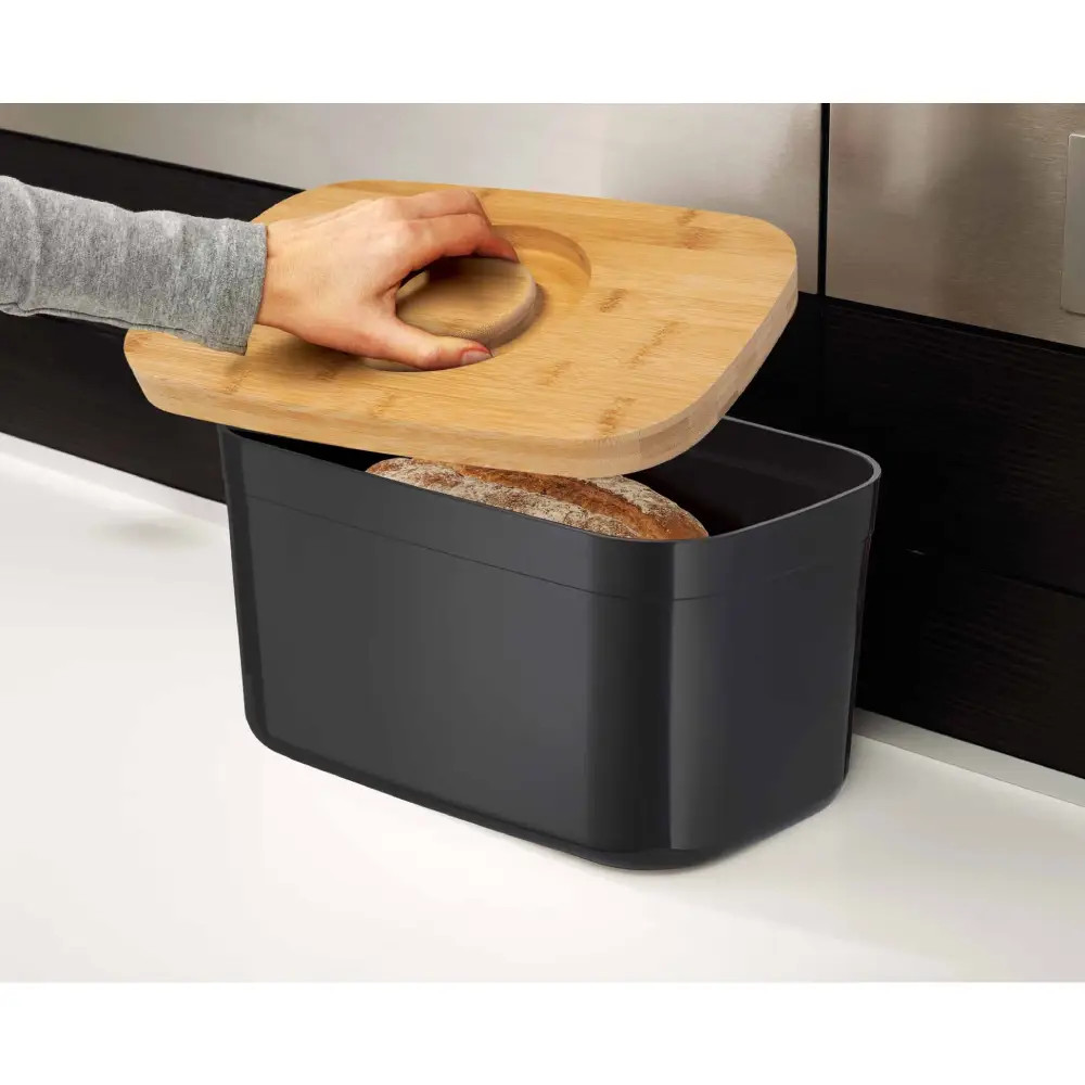 Joseph Joseph Bread Bin with cutting board ,Black 81103 AYOUB