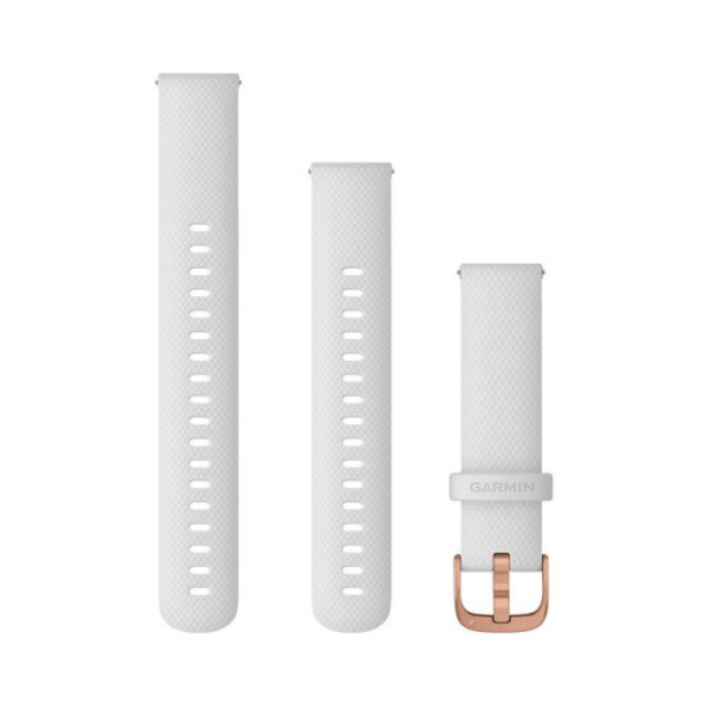 Garmin Quick Release Silicone Band 18mm White with Rose Gold