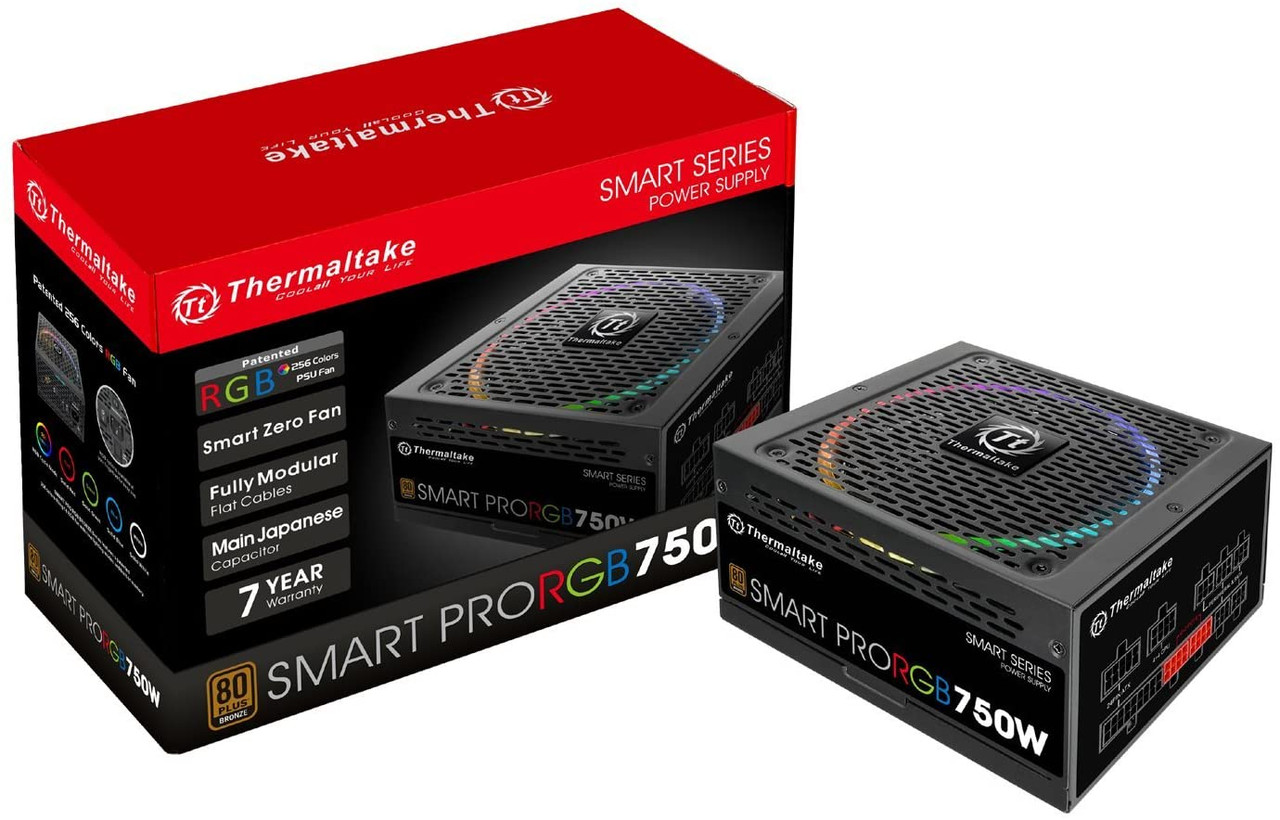 Thermaltake Smart Pro RGB 750W 80+ Bronze Smart Zero 256-Color RGB