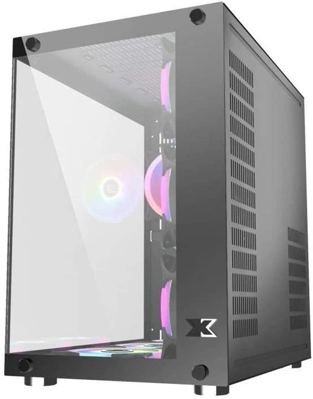 XIGMATEK AQUARIUS PRO BLACK Wide Body PC Case / 7pcs Pre-installed  Addressable RGB Fan / Galaxy II Fan Control Kit / Tempered Glass ATX Mid  Tower
