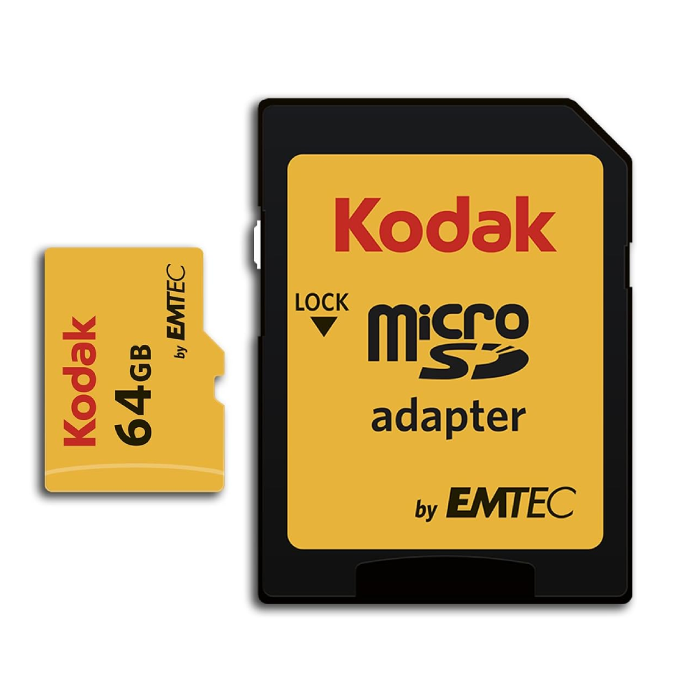 KODAK 64GB Class 10 UHS-I U1 MicroSDXC Card with Adapter |