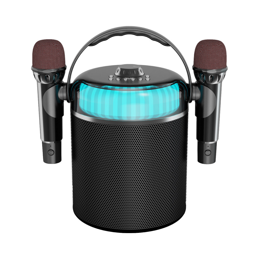 AWEI Wireless Karaoke Speaker BT With Microphones Black Y388