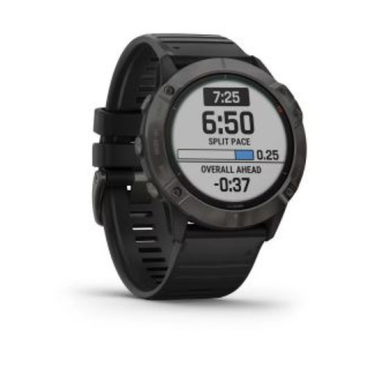 Garmin Fenix 6X Pro Solar Titanium Carbon Grey DLC with Black