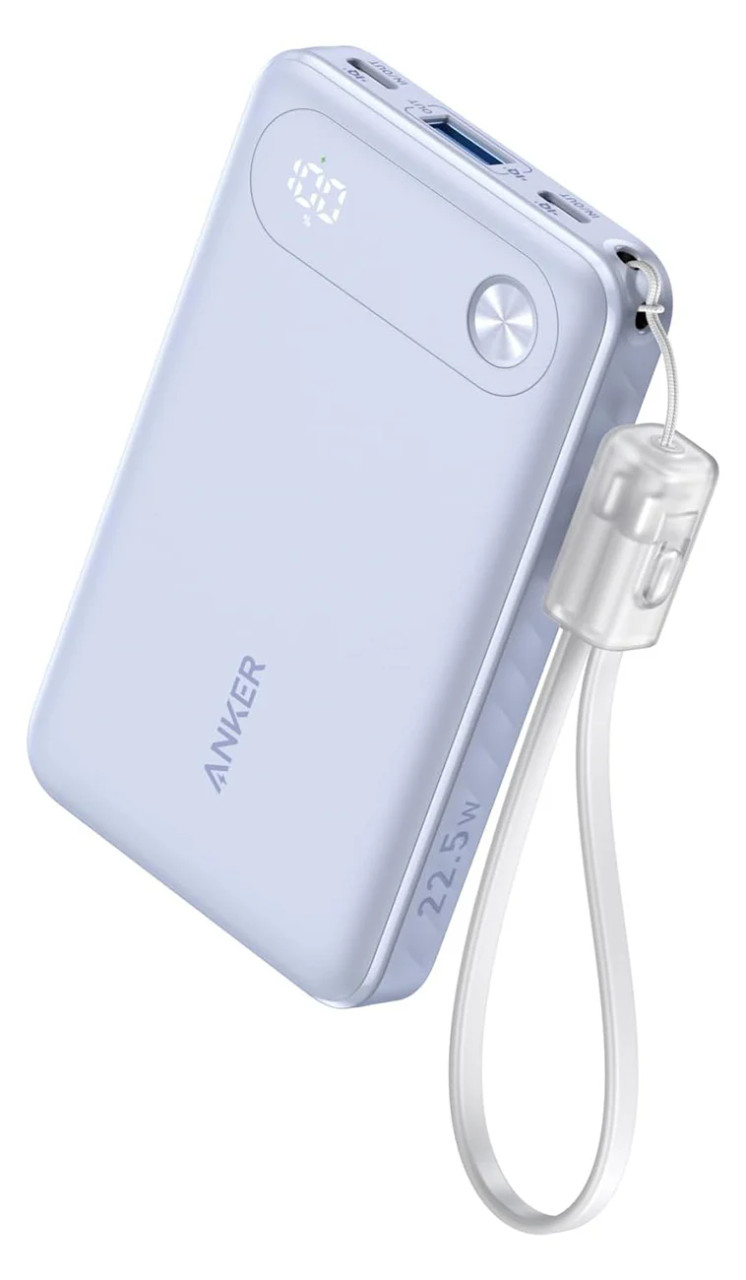 Anker Power Bank 10,000mAh 22.5W with Digital Display - Purple