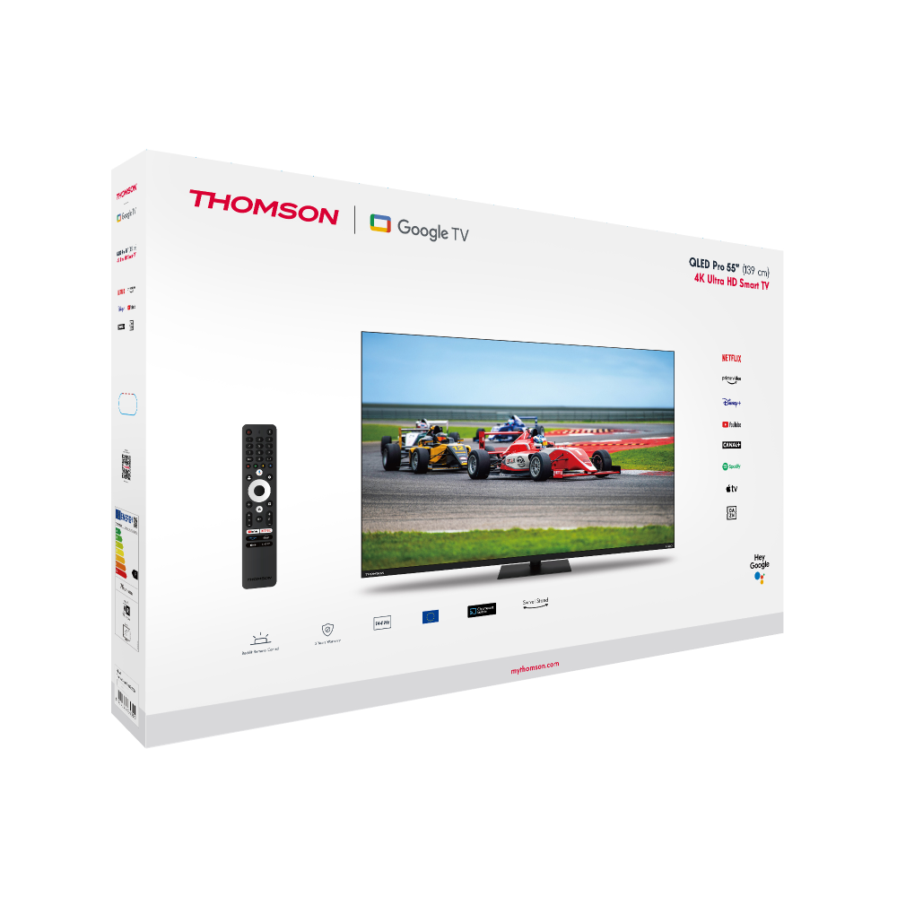 Thomson 55" 4K QLED Pro Google TV - 144 Hz Quantum Dot Display, HDR10/HDR10+, Dolby Audio
