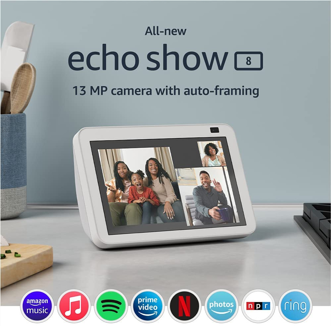 Echo Show 8 (1ère génération, version 2019) - Écran intelligent HD avec  Alexa - Stockage illimité de photos dans le cloud - Affichage photo  numérique - Anthracite