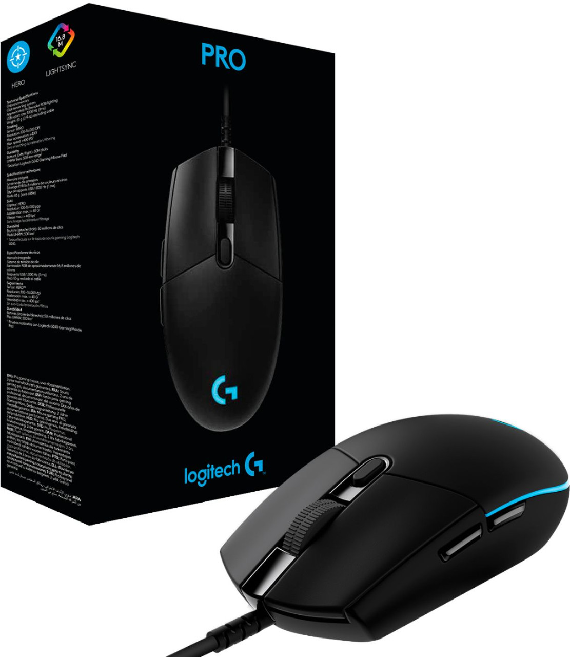 - G Pro (Hero) Wired Optical Gaming Mouse with LIGHTSYNC RGB Lighting - Black | 910-005439 | AYOUB COMPUTERS |