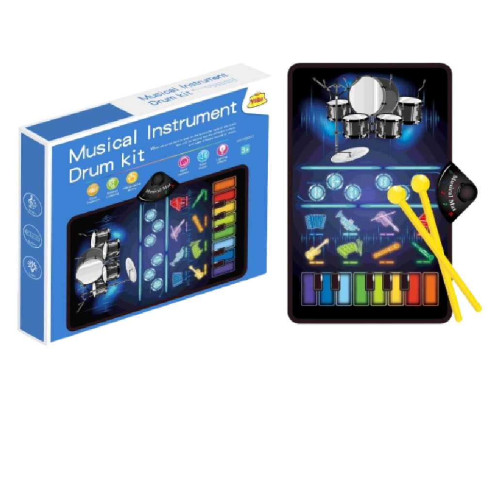 Music Instruments Kit Musical Instrument Drum Kit Play Mat with Lights & Sounds | YQ3227 ...
