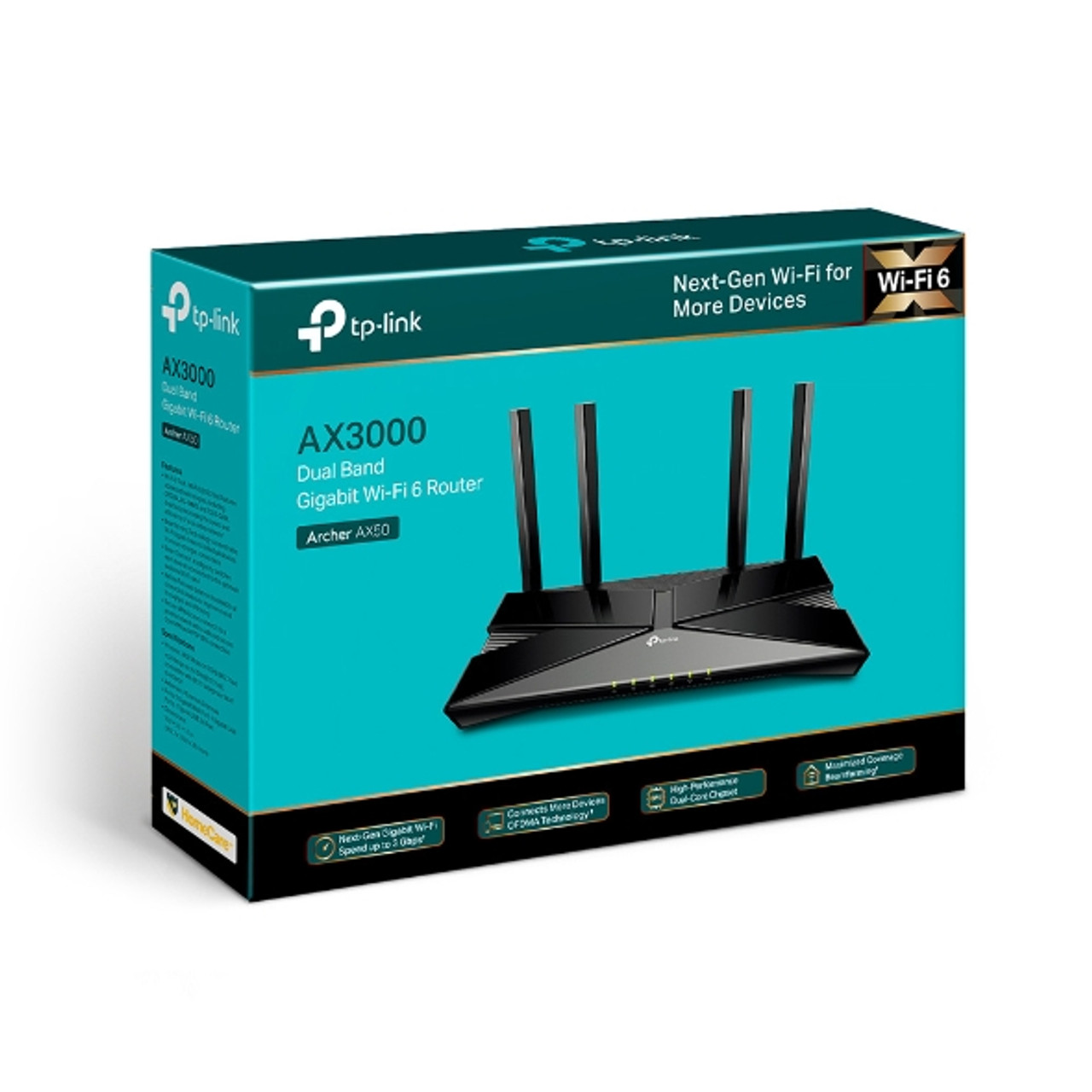 TP-Link AX3000 Dual Band Gigabit Wi-Fi 6 Router | Archer AX50