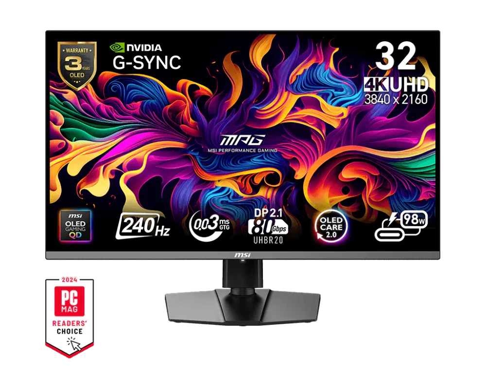 MSI MPG QD-OLED 32″ 4K 240Hz 0.03ms Gaming Monitor | 322URX