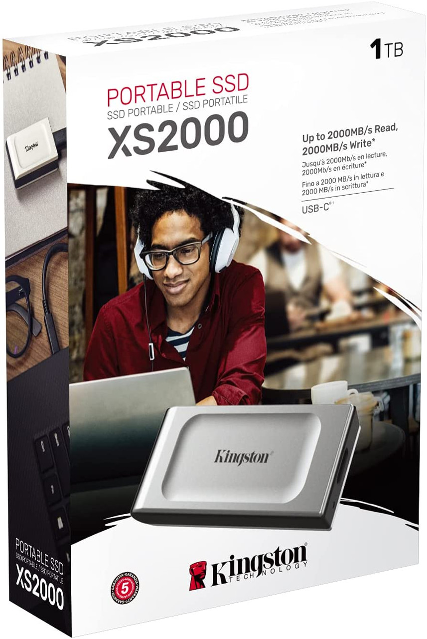 Kingston XS2000 1TB Portable SSD – 2,000MB/s, USB 3.2 Gen 2x2