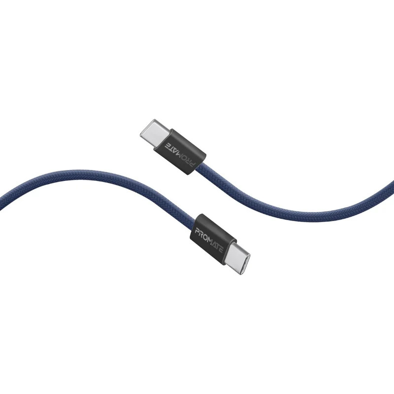 Promate Ultra-Fast 60W Power Delivery USB-C Cable - Navy | EcoLine-CC200
