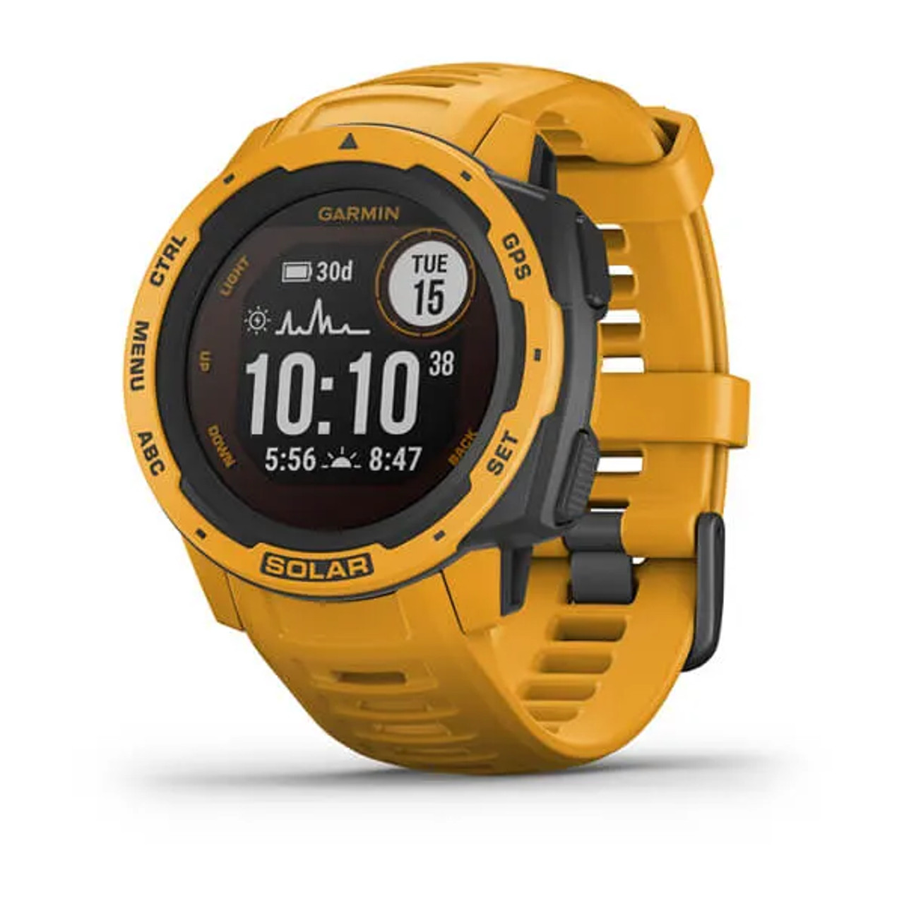 Garmin Instinct Solar Rugged Outdoor Watch Sunburst Yellow 010