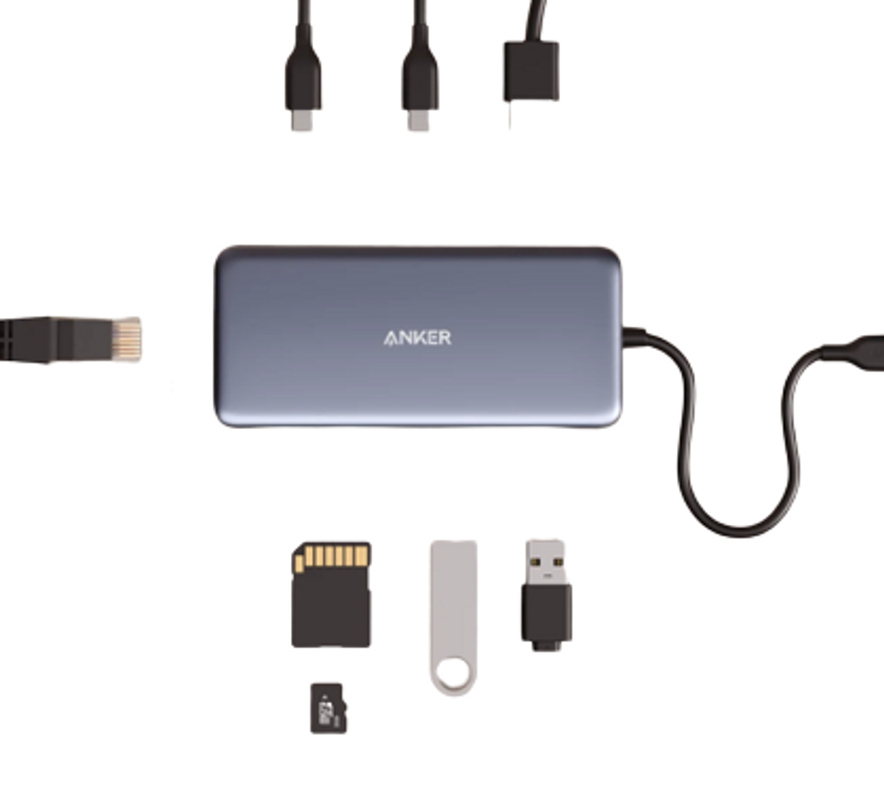 Anker 553 USB-C Hub, 8-in-1 USB C Dock, Dual 4K HDMI USB C