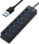 USB 3.0 Hub 7-Ports with Adapter