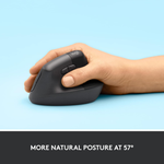 Logitech Lift Vertical Wireless Ergonomic Mouse - Graphite | 910-006473