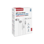 Promate Ergonomic In-Ear Earphones Lightning Connector - White | VIBE-LT