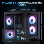 DarkFlash C275P M-ATX PC Case Black | DF-C275P-BK