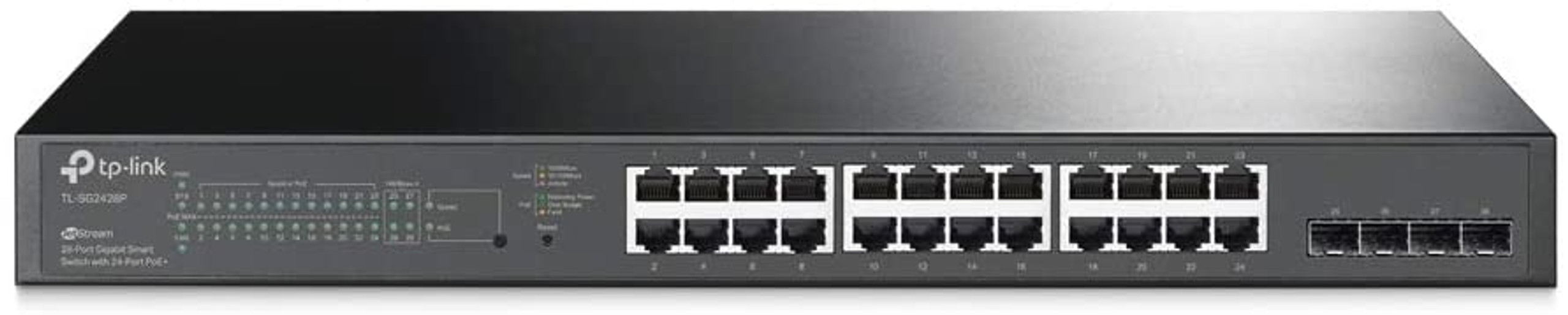 Switch JetStream Smart 24 Port Gigabit PoE+ (250w) with 4 SFP