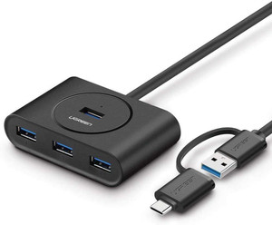 Ugreen USB 3.0 Hub with Type C Port, Black ( 1m Length) | 40850