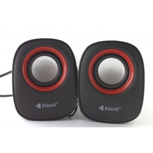 Kisonli V360 Wired USB Multimedia Computer System Speaker Red
