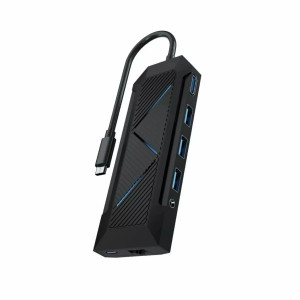 Porodo Gaming 9 in 1 USB-C Hub Gamers Edition , Black | PDX520-BK