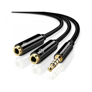 UGREEN Audio Cable Splitter 3.5mm male To 2 female 3.5mm Braid / Connects Audio + Mic at the Same Time | 30620
