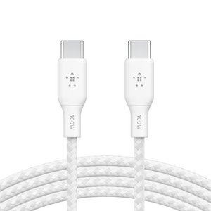Belkin Boost Charge USB-C to USB-C Silicon Cable 100W, 3M , White| CAB014BT3MWH