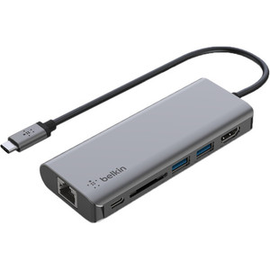 Belkin Connect USB Type-C 6-In-1 Multiport Adapter ,Grey | AVC008BTSGY