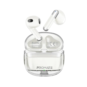 Promate High Definition Transparent TWS Earbuds White | TRANSPODS.WHITE