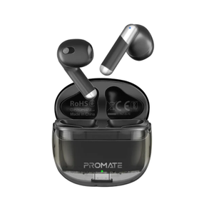 Promate High Definition Transparent TWS Earbuds - Black | TRANSPODS.BLACK
