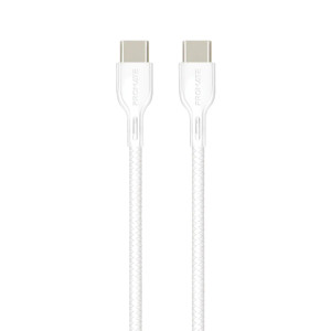 Promate 60W USB‐C to USB‐C cable with Power Delivery Support, 2Meter,White | POWERBEAM-CC2. White