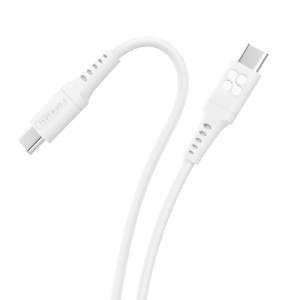 Promate 60W Power Delivery Ultra-Fast USB-C Soft Silicon Cable , White | TRANSLINE-CC200.WHIE