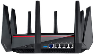 ASUS WiFi Gaming Router (RT-AC5300) - Tri-Band Gigabit Wireless Internet Router, Gaming & Streaming, AiMesh Compatible, Included Lifetime Internet Security, Adaptive QoS, Parental Control, MU-MIMO| 90IG0201-BU9G00