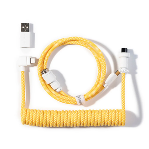 Keychron Coiled Aviator Angled Cable - Type C/A-C - Yellow | CAB-26