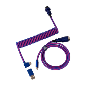 Keychron Coiled Aviator Angled Cable - Type C/A-C - Purple | CAB-3
