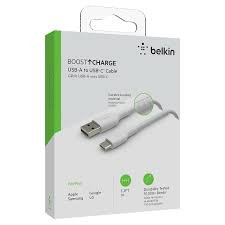 Belkin BoostCharge Braided USB-C to USB-A Cable 1m – White | CAB002BT1MWH