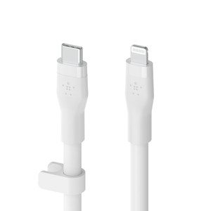 Belkin BoostCharge Flex USB-C to Lightning Silicone Cable 1m – White | CAA009BT1MWH