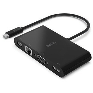 Belkin USB-C 4-in-1 Multimedia Adapter – Black | AVC005BTBK