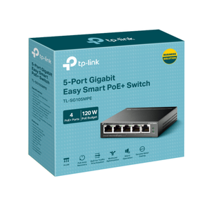 TP-Link 5-Port Gigabit Easy Smart Switch with 4-Port PoE+ | TL-SG105MPE