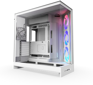 NZXT H9 Flow RGB Large Dual-Chamber Mid-Tower White ATX Airflow Case with RGB | CM-H92FW-R1
