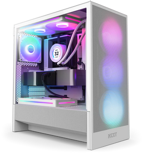 NZXT H5 Flow RGB Edition White Compact Mid-tower Airflow Case | CC-H52FW-R1