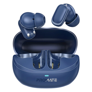 Promate Wireless Earbuds BT with Charging Case High Definition, Blue | LUSH-PRO.BLUE