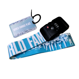 Coteci Customs Lock Buckle Luggage Strap Tag Set - World Architecture | CLB-103