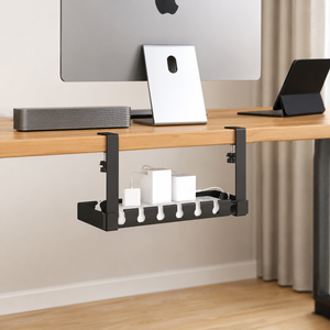 Under-Desk Cable Organizer Tray 40cm - Black | SD10 BLACK